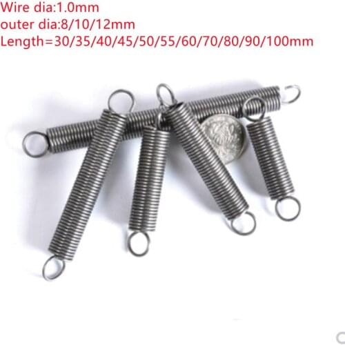 Ring Hook Extension Spring Wire Diameter 1.0mm Outer Diameter 8mm/10mm/ 12mm Tension Spring Pullback Spring Spot Goods