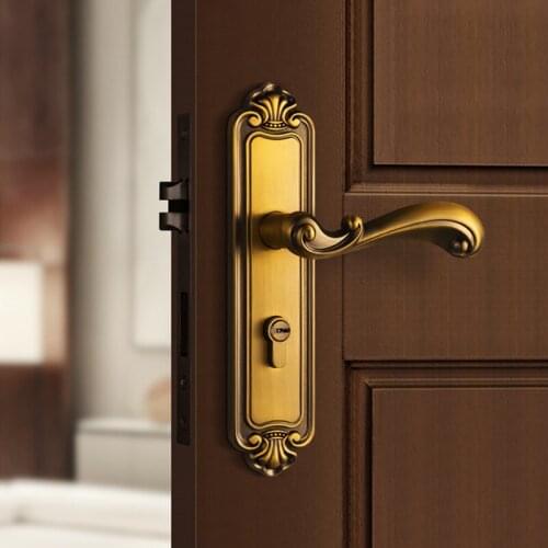 Indoor Stainless Steel Silent Anti-theft Door Lock Home Door Handle Mechanical Lock Hardware Lockset Accessories Supplies