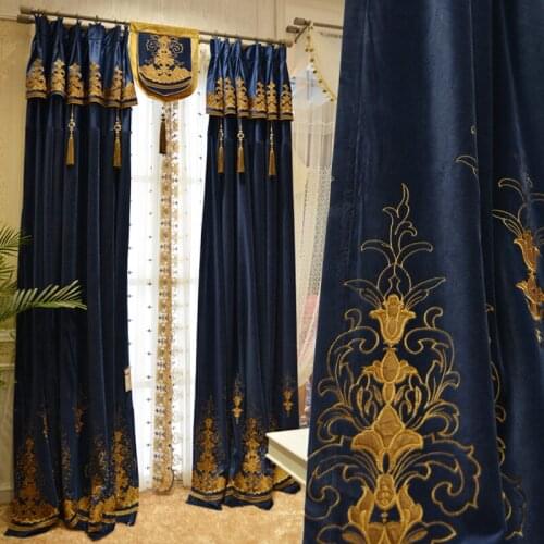 High grade atmosphere European style simple luxury villa living room bedroom study high grade floor curtain products curtains