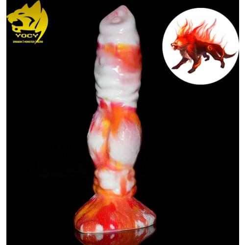 YOCY Silicone Wolf Animal Dildo Soft Realistic Dog Fake Penis Cock Toy For Lesbian Colorful Fantasy Masturbator Sex Shop