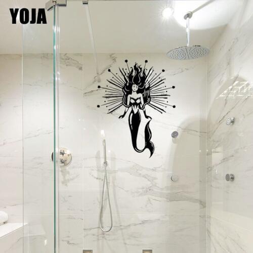 YOJA 24x19.2CM Mermaid Decoration Home Room Wall Sticker Bathroom Glass Decal G2-0342