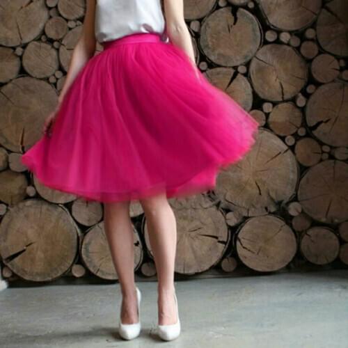 Women Tulle Skirt Women Lace Pink Knee Length Empire Girls Plus Size Tulle Skirts Designer Secret Custom
