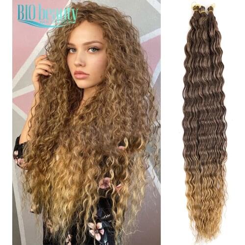 Braiding Hair Curly Crochet Hair Extension Deep Loose Wave Passion Twist Crochet Braided Wig Blonde Synthetic 100Gram/pcs