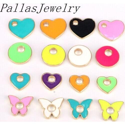 20Pcs 2020 heart round butterfly charm for Jewelry making accessories supplies DIY handmade necklace earring findings