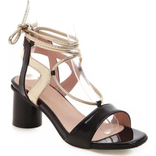 2020 New Womens sandals High Heels Summer Peep toe Lace up Platform Shoes Ladies Sexy Party Wedding Shoes Plus size 31-46 9-216