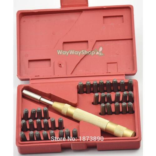 38 Steel Stamp 3mm Automatic Hand Letter 1/8" Punch Alphabet Number Die Kit Set Metal Letter/Number Punch