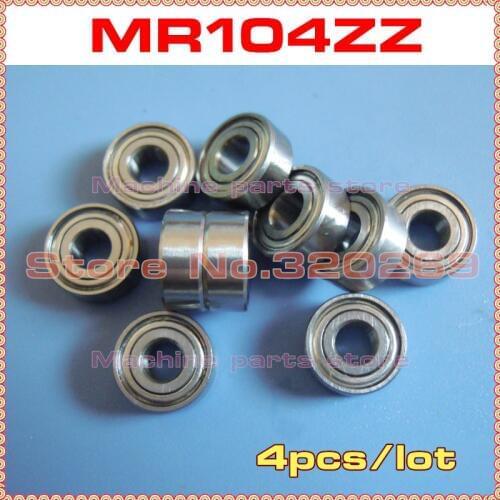 4pcs radial shaft ball bearing MR104ZZ 4*10*4 4x10x4mm metal shield MR104Z ball bearing