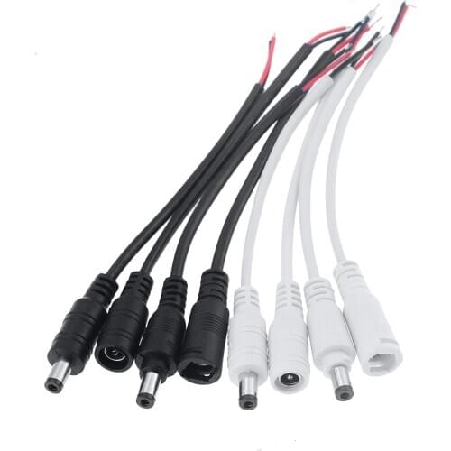 5PCS Adapter DC Connector 5.5*2.1mm Male / Female Connector 12V DC Power Plug Male Connector 5.5X2.1mm With Cord Cable