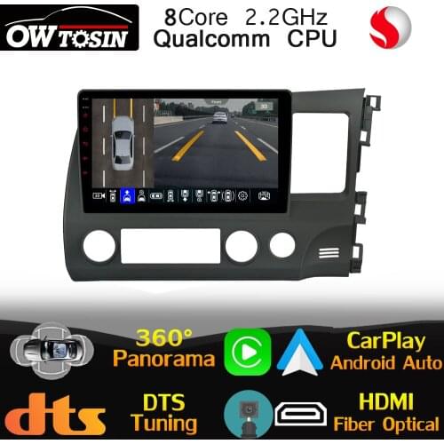 Qualcomm 8Core Android For Honda Civic 8 FA FD FG Acura CSX 2005-2012 Optical HDMI 4G LTE Head Unit HIFI DSP CarPlay GPS Radio