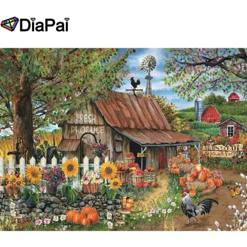 DIAPAI 5D DIY Diamond Painting 100% Full Square/Round Drill "House landscape" Diamond Embroidery Cross Stitch 3D Decor A22138