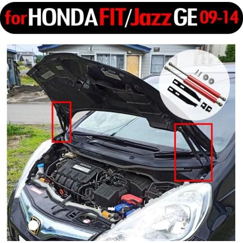 Hood Bonnet Gas Struts Shock Damper for Honda Jazz 2007-2014 Lift Supports for HONDA FIT 2007-2014 Carbon Fiber Absorber