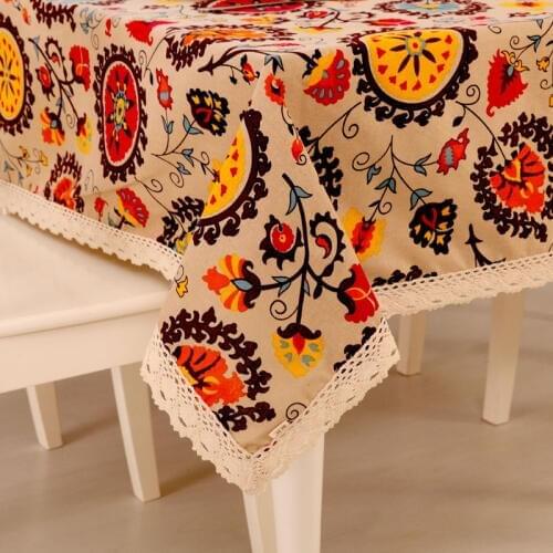 Free shipping Linen tablecloth fabric table cloth dirt Bugaboo small coffee table cloth table cover towel retro sunflowers