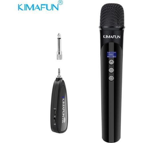 KIMAFUN 2.4G Wireless Handheld Condenser Microphone& Receiver for Outdoor party Wedding Bar Live Show School conference Karaoke