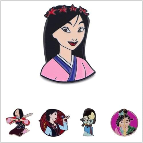 HOSENG New Mulan Movie Kongfu Fashion Brooch Women Trendy Classic Lapel Collar Enamel Jewelry Pin Birthday Gift HS_284