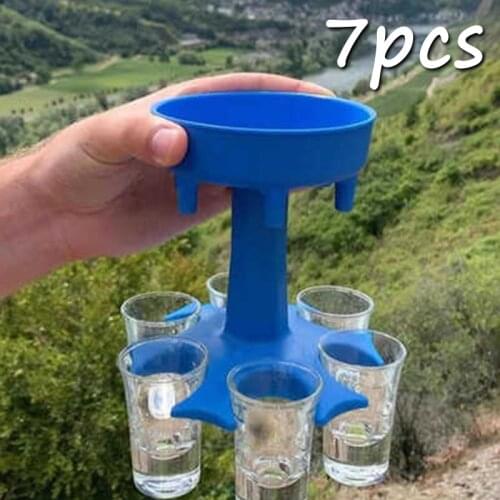 6-Shot Glass Dispenser Holder Wine Whisky Beer Dispenser Rack Bar Accessory Drinking Party Games Glass Dispenser Drinking Tools