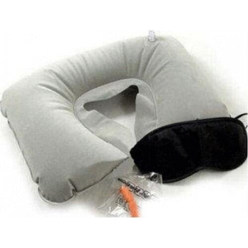 Travel Set (3 Pieces) Pillow, Headphone, Eye Patch Space-saving Quality Set
