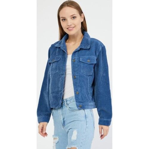 Denim Republic Womens Blue Velvet Jacket New Season 2021