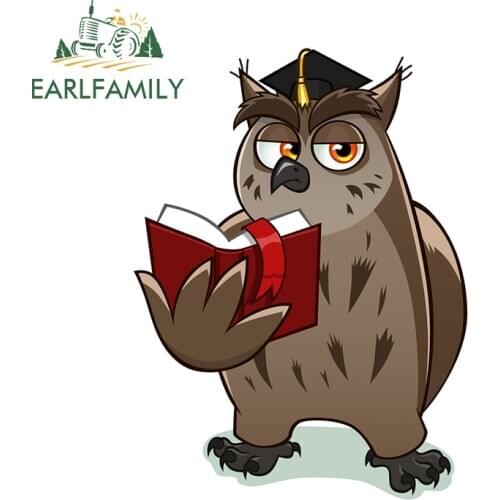EARLFAMILY 13cm x 9.6cm For Wise Owl Car Window Stickers Creative Sticker Vinyl Car Wrap Decal Scratch-Proof Personality