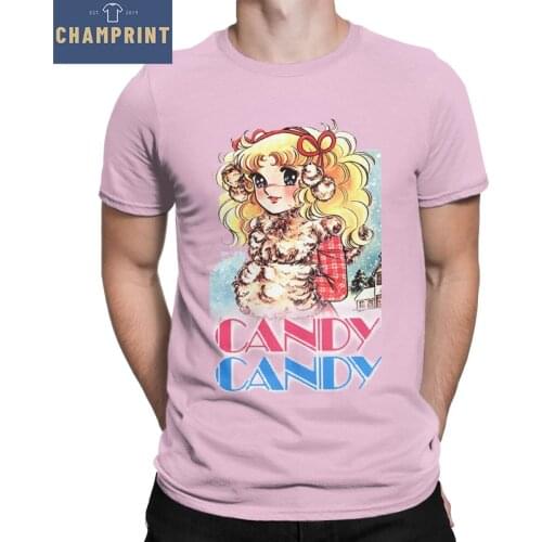 Awesome Candy Candy Anime Logo T-Shirt Men O Neck Pure Cotton T Shirt Short Sleeve Tees Plus Size Tops