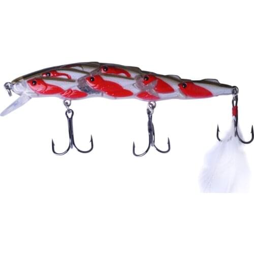 HENGJIA 1PC 11.5CM 15.7G Group Minnow Fishing Lures 3 Hooks Hard Artificial Bait 5 colors
