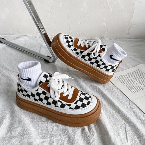 Lisapie Womens Platform Sneakers Fashion New Canvas Sports Shoes Female Ins Trend Lattice Tennis Casual Basketball Footwear