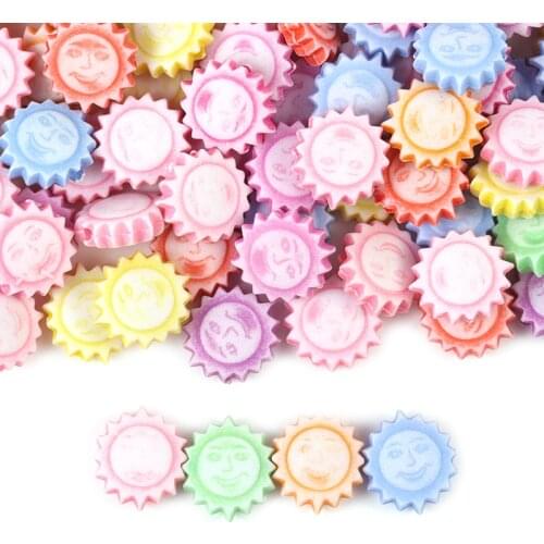 50pcs/Lot Mixed Plastic Sunshine Spaced Beads Hair Ring For Jewelry Making DIY for Kids Woman Puzzle Handmade Charms Bracelet