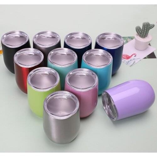 Creative New Style 304 Cute Eggshell Cup Portable Car-Mounted Big Belly Red Wine Glass Gift Customization for Insulated