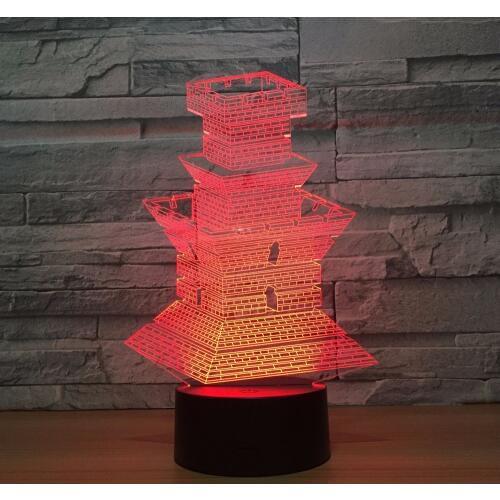 Creative Led Night Night Floor Touch Usb Remote Colorful 3d Light Remote Touch switch Lovely 7 color change 3D Lamp