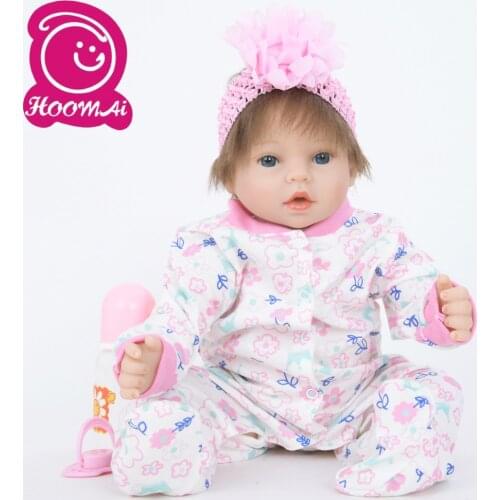 18" Hot Sale Bebe Reborn Baby Doll Toy Cloth Body New Fashion Stuffed Realistic Lifelike Baby Doll Birthday Christmas Gifts 45CM