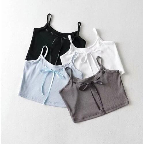 Summer New Womens Short Camisole All-match Solid Color Sleeveless Sexy Top Daily Wear Camisole Em