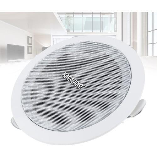 6 Inch 6W Surface Mount Metal Microphone Input USB MP3 Player Ceiling Speaker Public Broadcast Background Music Speaker for Home