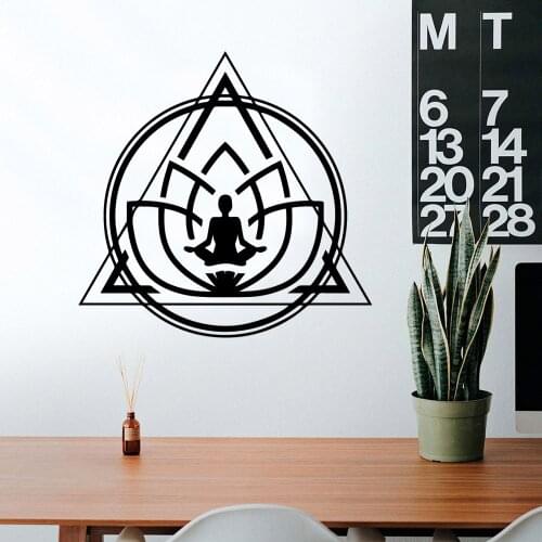 Cartoon Style Yoga Wall Art Sticker Modern Wall Decals Quotes Vinyls Stickers Living Room Children Room Decoration Murals