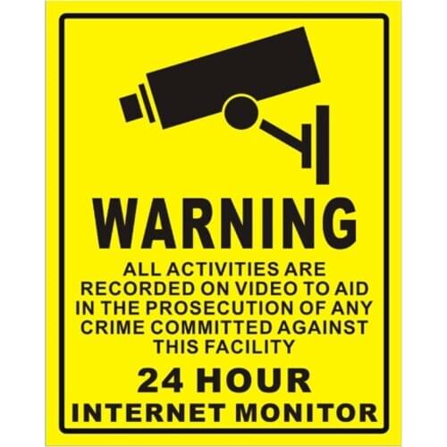 1Pc Waterproof Sunscreen PVC Home CCTV Video Surveillance Security Camera Alarm Sticker Warning Decal Signs
