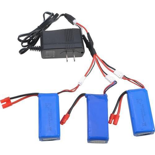 3pcs Upgrade 25C 7.4v 2500mah Lipo Battery For Syma X8 X8C X8W X8G RC Quadcopter Parts Drone + 3 In 1 Charge Cable+ Charger