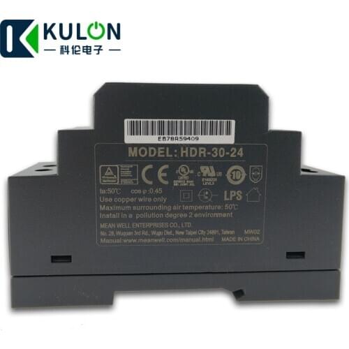 Original MEAN WELL HDR-30-24 24V 36W 1.5A meanwell step shape DIN Rail Power Supply mini slim size power source 24V