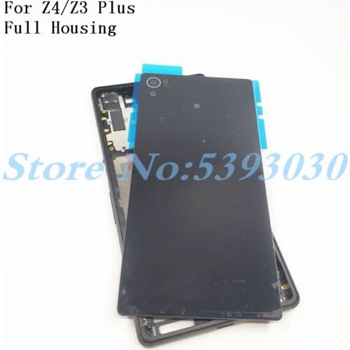 Original Full Housing LCD Panel Middle Frame For Sony Xperia Z4 Z3 Plus E6553 E6533 Battery door Cover Side Button With Logo