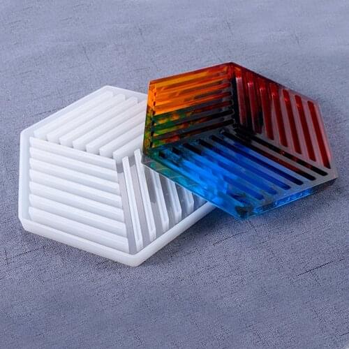 Coaster Concrete Silicone Mould Diamond Stripe Shaped Design DIY Epoxy Resin Gypsum Crafts Cement Tray Clay Jewelry Mold