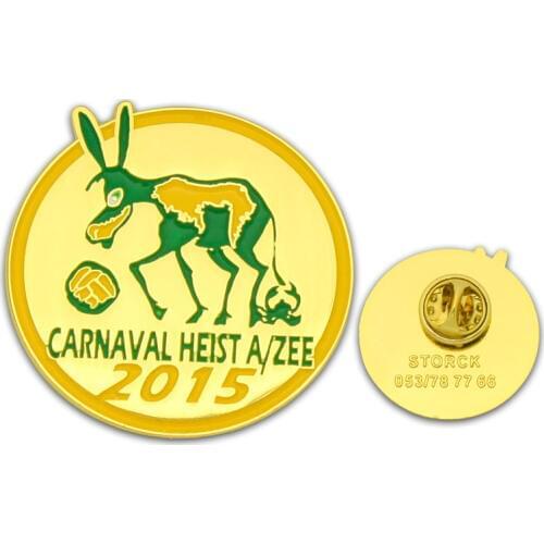 Manufacturer custom animal logo badge plating paint gold badge back butterfly buckle