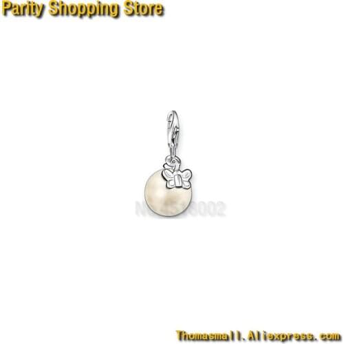 PT1687 Charm silver plated original Butterfly With Simu Pearl For Women Fashion Romantic Gift Ts Style Fit Ts Fashion Bracelets