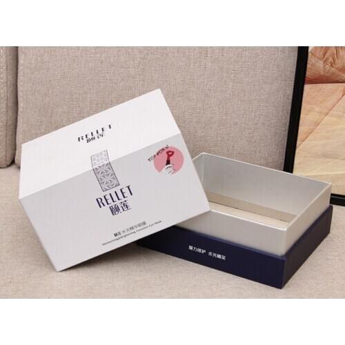 Luxury black high end gift packaging paper box with silver logo ---DH11466