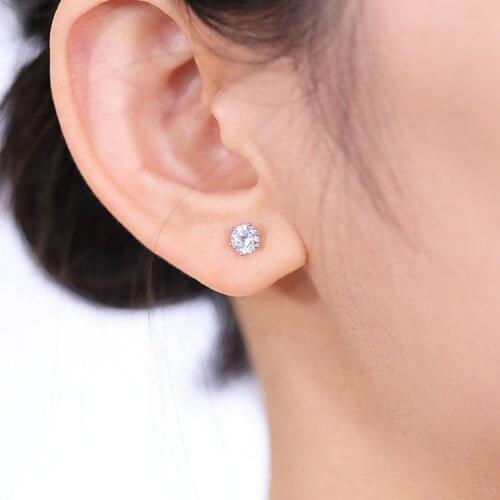 Classic Stainless Stee Stud Earrings For Women CZ Zircon Ear Piercing Surgical Steel Ear Jewelry for Men Boys Women Girls