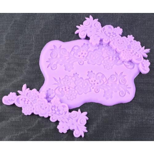 Lace Border Pattern Petals Silicone Mold Fondant Mould Cake Decorating Tools Chocolate Molds, Sugarcraft, Kitchen Gadgets