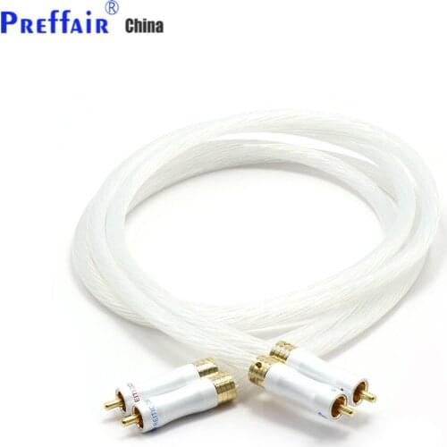 High Quality 1pair 5N Silver plated OCC RCA cable Analog cable RCA audio cable Silver plated