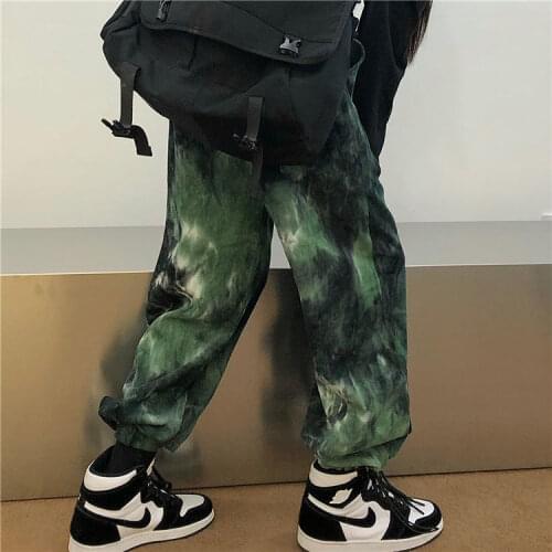 Women Pants Pants Womens Autumn Winter Tie-Dyed Straight Loose Casual Pantalones De Mujer