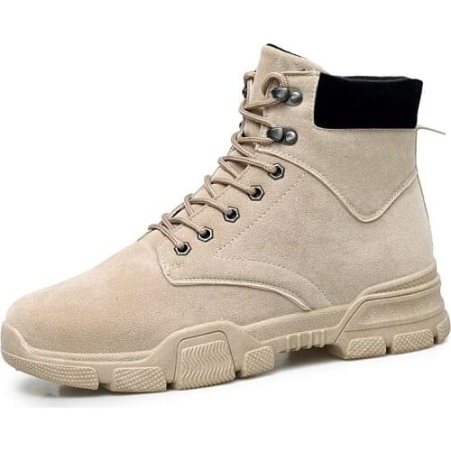 Winter Shoes Men PU Leather Ankle Snow Boots Shoes Motorcycle Fur Plush Warm Men Boors Classic Desert Boots Male Casual Booties