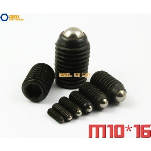 20 Pieces M10 x 16mm 12.9 Grade Alloy Steel Hex Socket Spring Ball Plunger Set Screw