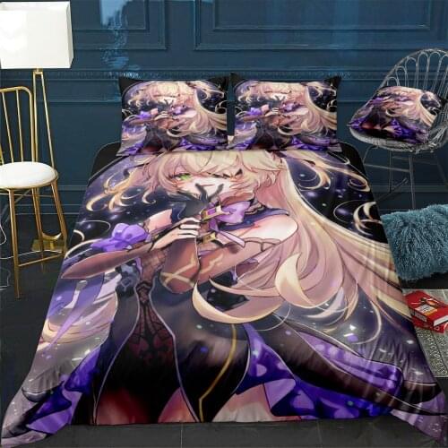 GENSHIN IMPACT Duvet Cover Comfortable Quilt Home Decora Design Universal Bedding Set Bedclothes+Pillowcase 3pcs