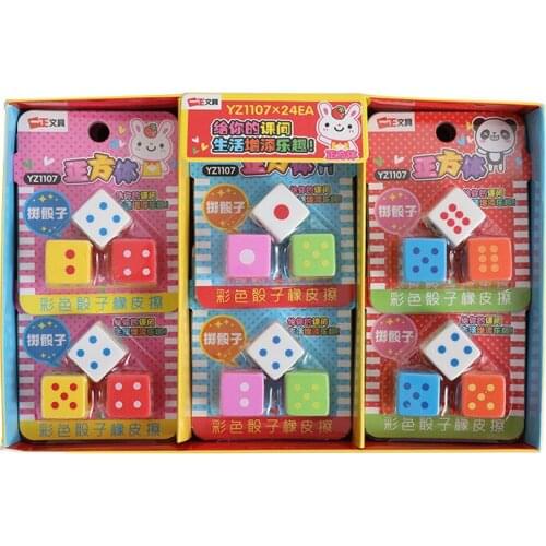 3pcs Mini Dice Eraser Set Fantastic Creative Simple Cute Erasers for Pencil Office Novelty School Student Supplies E6105