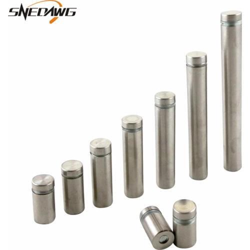 4pcs Stainless Steel Glass Standoff 16mm Dia. Advertisement Nail Standoff Bolt 20-100mm Advertisement Screw for Hanging Picture