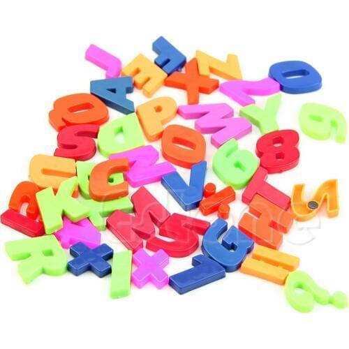 Letters & Numbers Teaching Magnetic Fridge Magnets Alphabet Set Of 42 Colorful